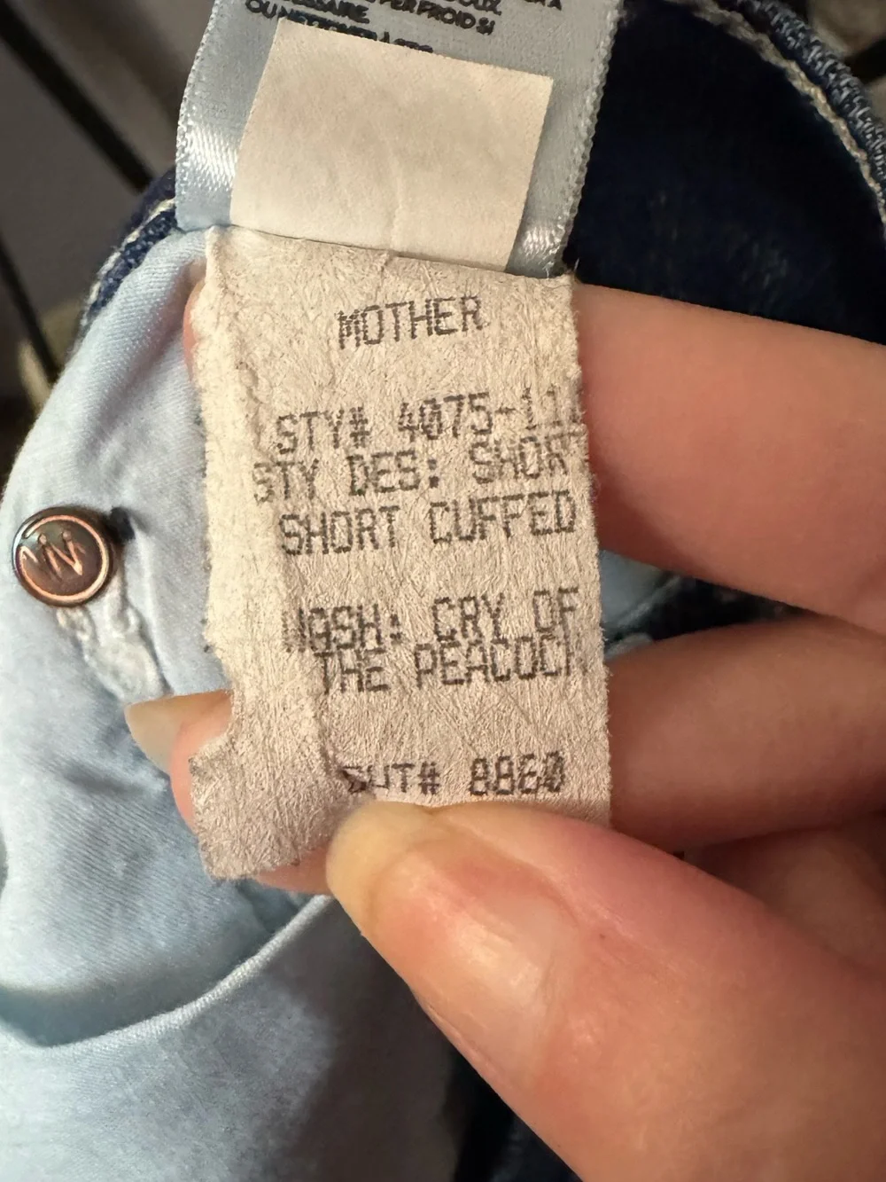 MOTHER Cuffed Short Short Denim Shorts